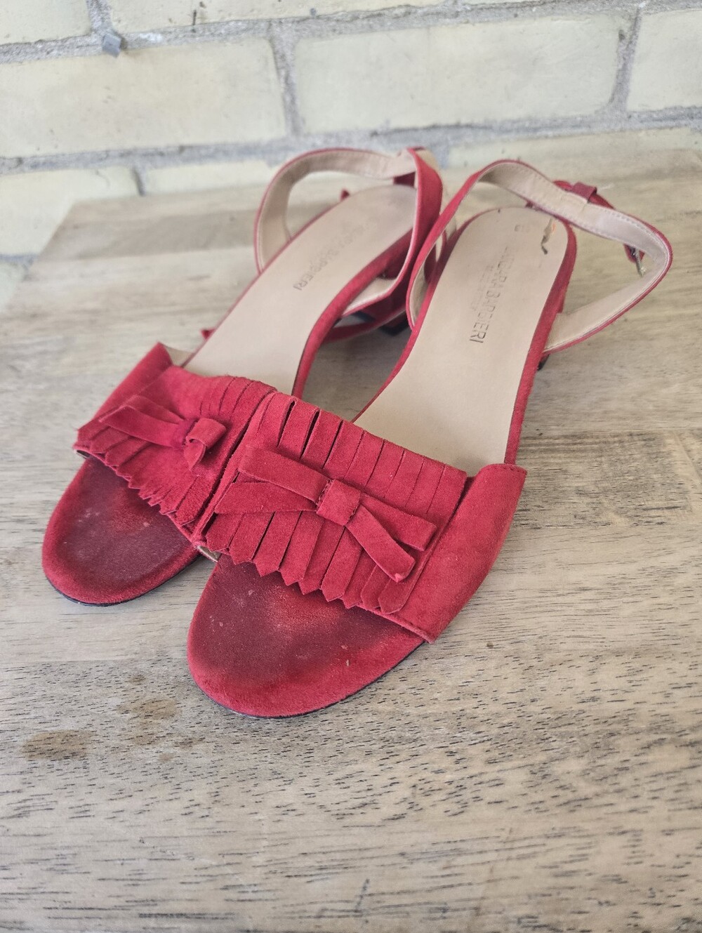 Vintage Red Suede Shoes